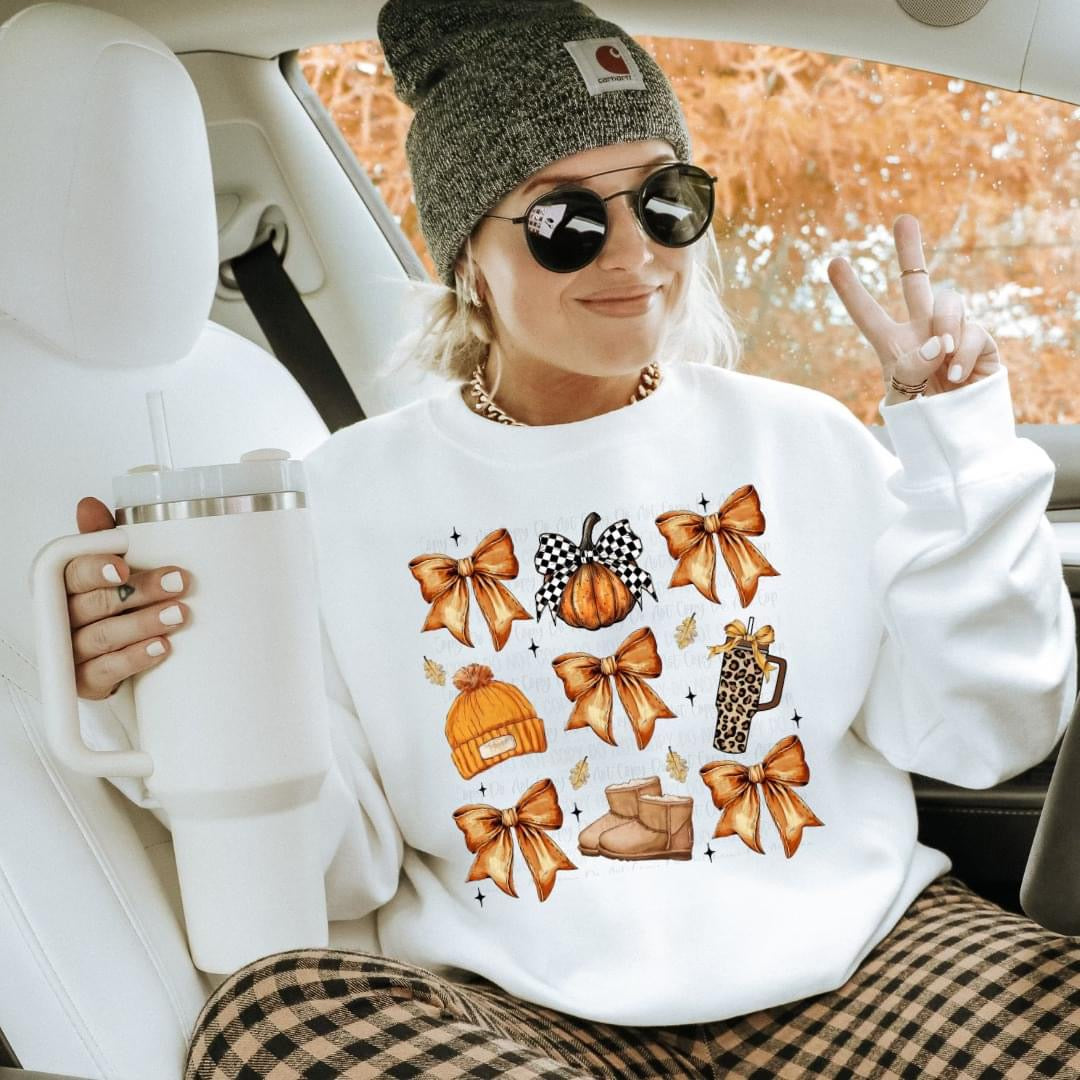 Retro Fall Pumpkin bow