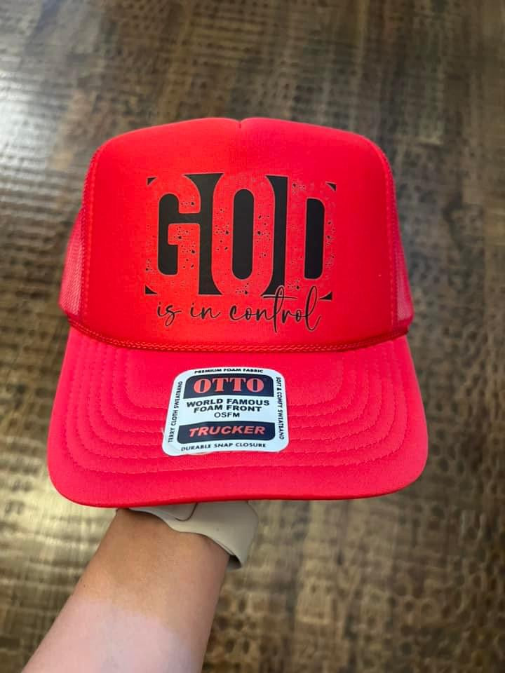 God is in Control Hat
