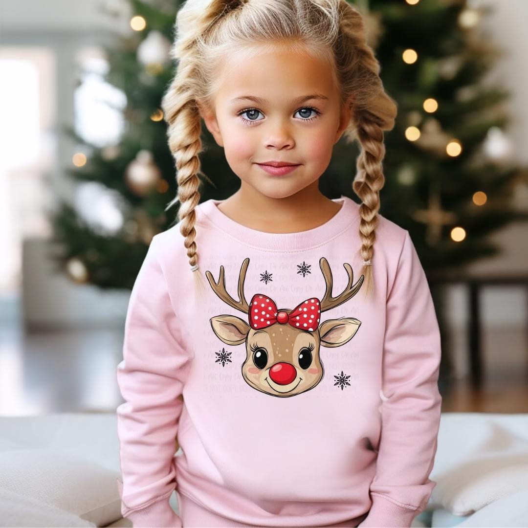 Reindeer with Bow-Toddler/Youth