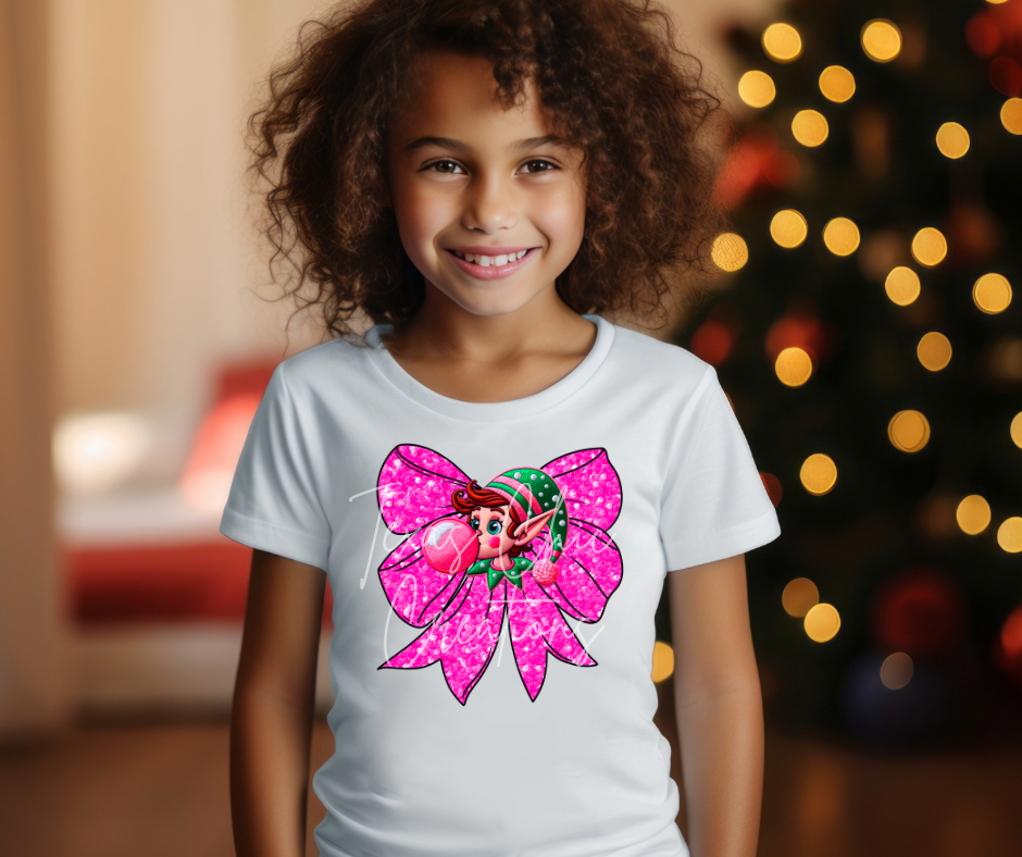 Pink Bow Elf-Toddler/Youth