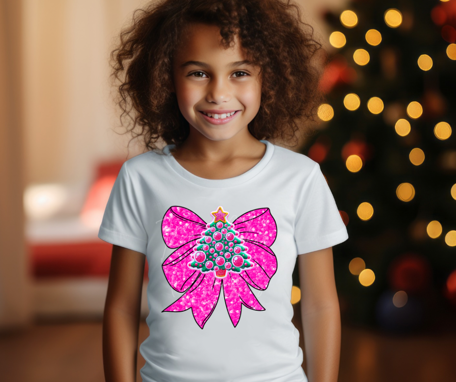 Pink Bow Tree-Toddler/Youth