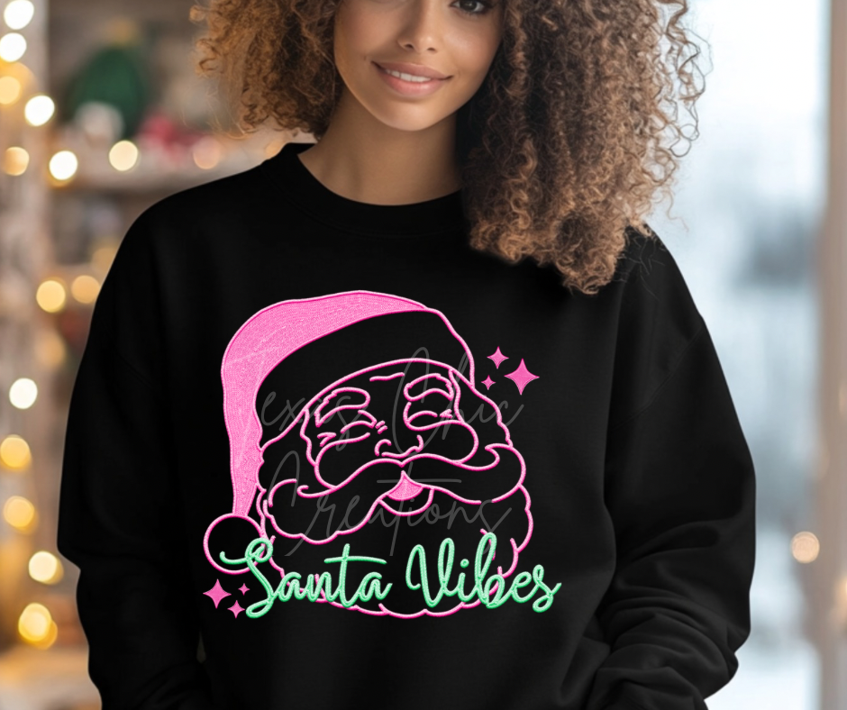 Santa Vibes Pink & Green