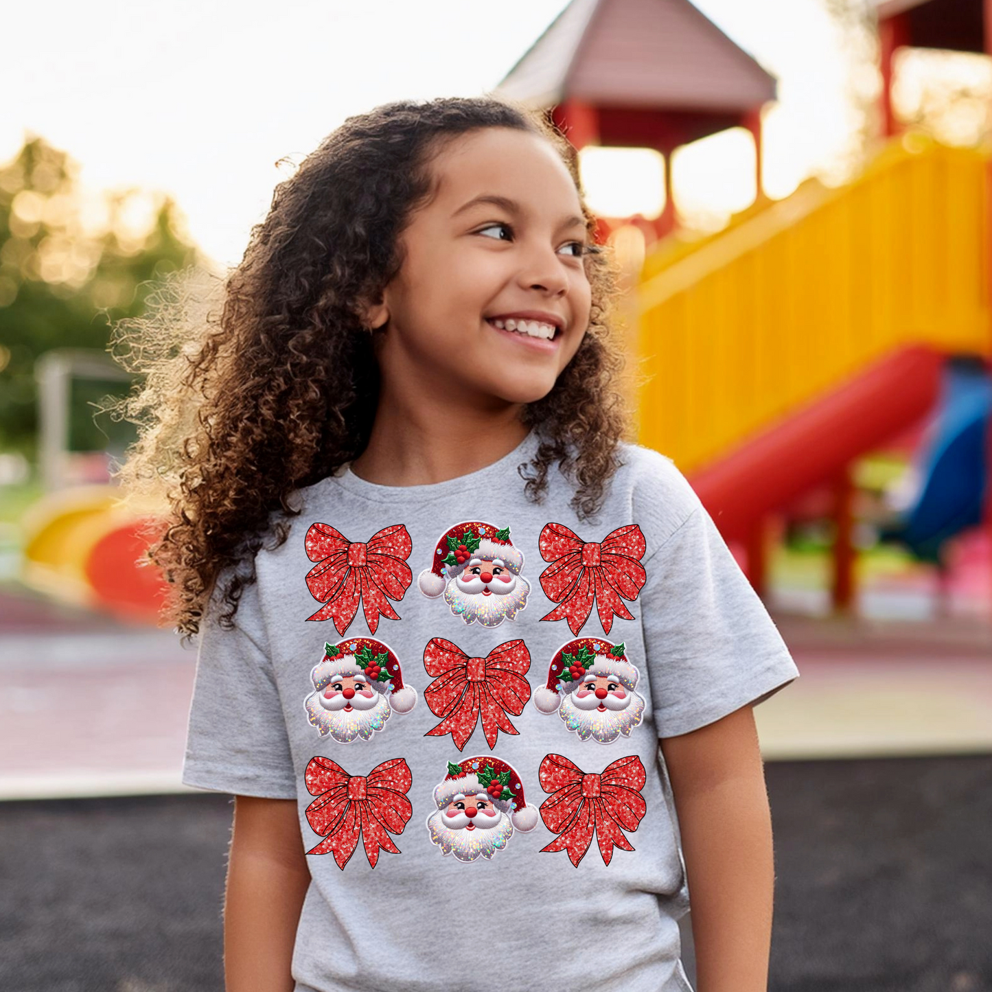 Santa Red Bows-Toddler/Youth