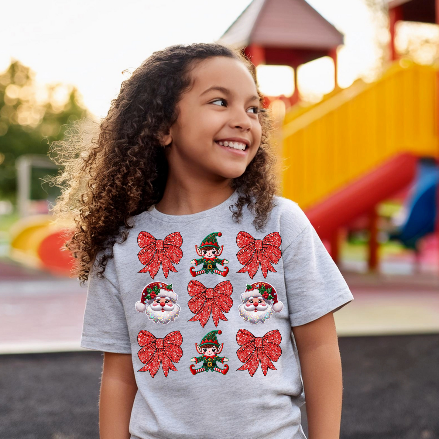 Santa & Elf Red Bows-Toddler/Youth