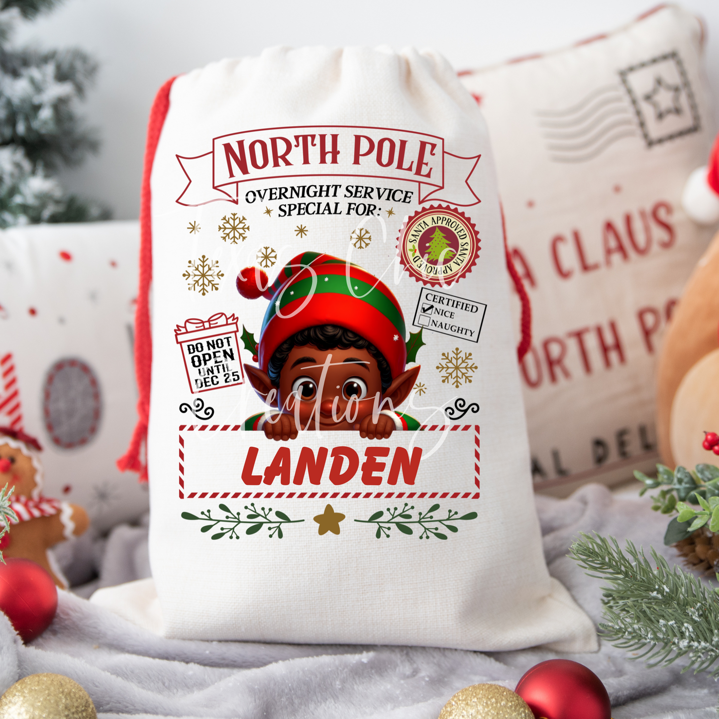 Boy Elf Santa Sack