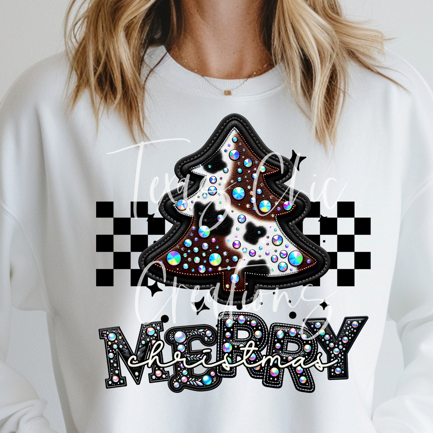 Merry Christmas Cow Print