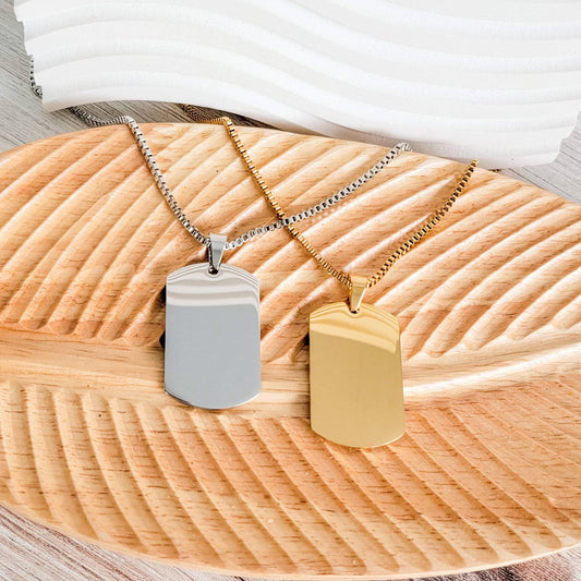 Dog Tag box chain necklace
