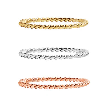 18K Gold PVD Stainless Steel Braided Spacer Ring