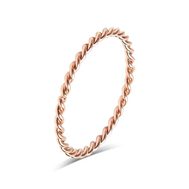 18K Gold PVD Stainless Steel Braided Spacer Ring