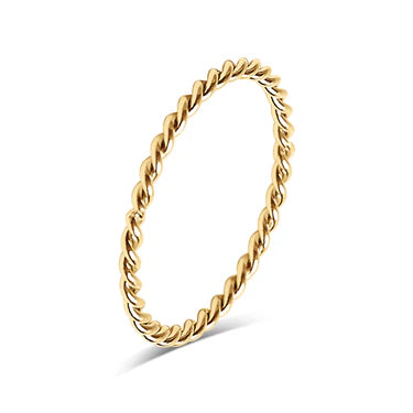 18K Gold PVD Stainless Steel Braided Spacer Ring