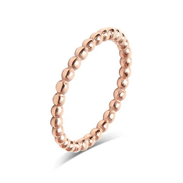 18K Gold PVD Stainless Steel Beaded Stacking Ring
