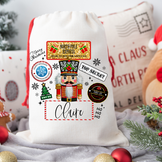 Nut Cracker Santa Sack
