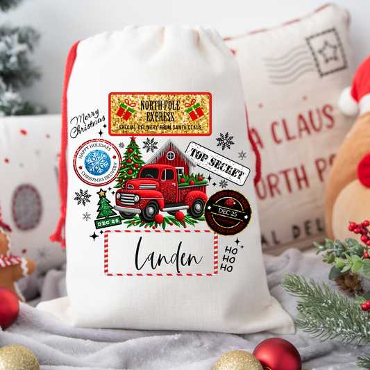 Red Truck Santa Sack