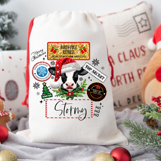 Cow Santa Sack
