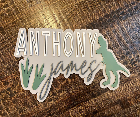 Large Wood Name Sign