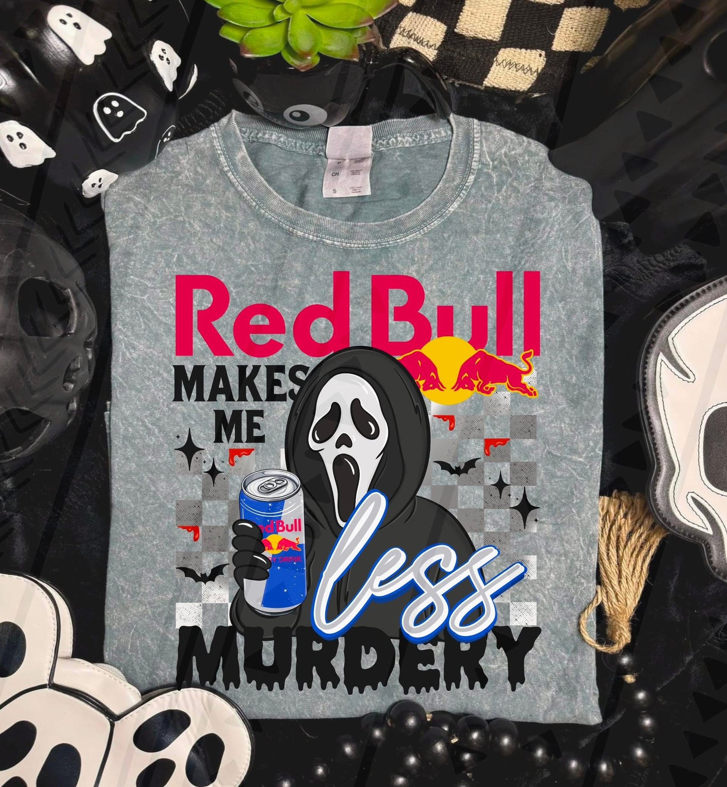 Red Bull make me less murdery-Scream blue