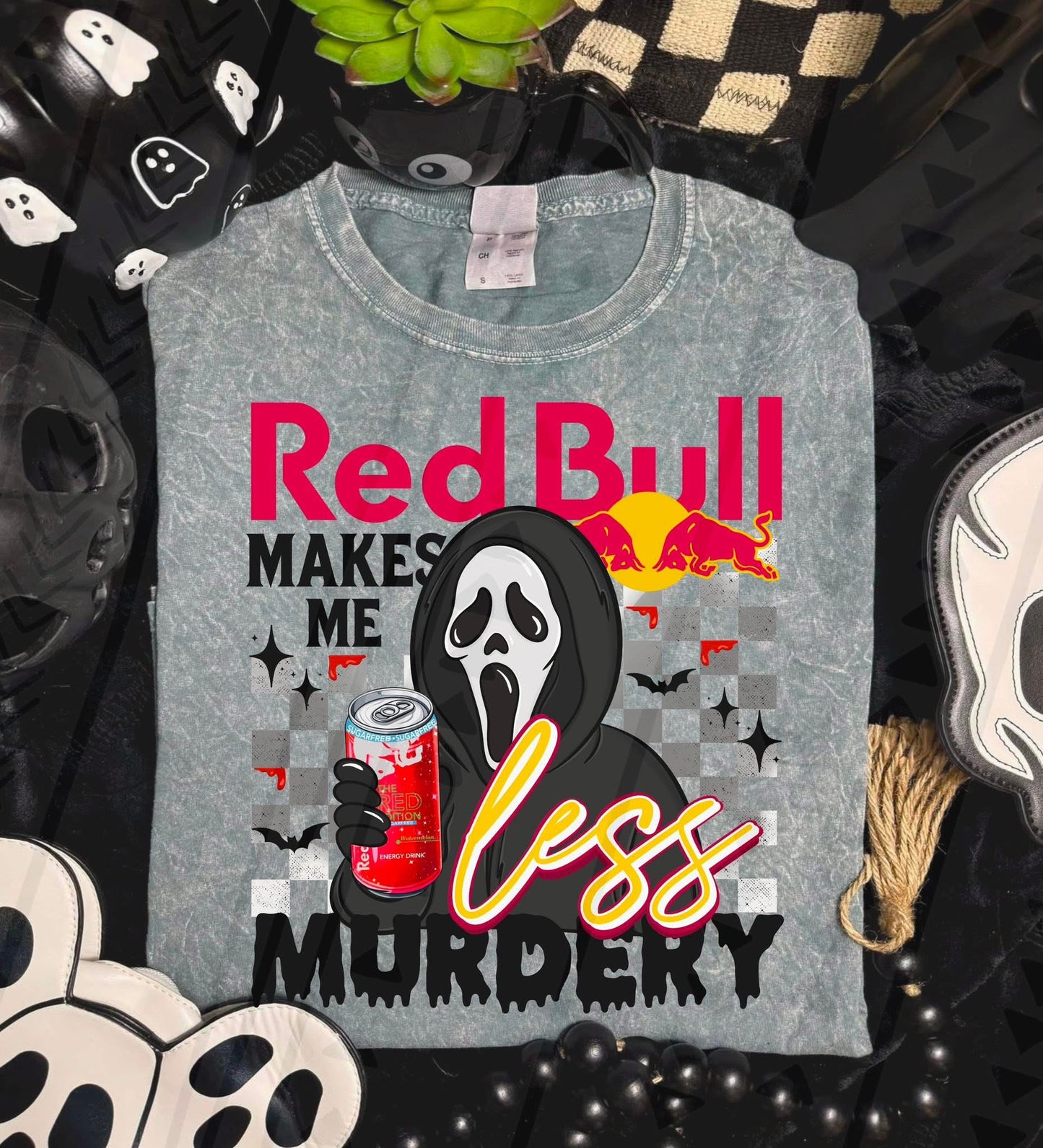 Red Bull make me less murdery-Scream yellow