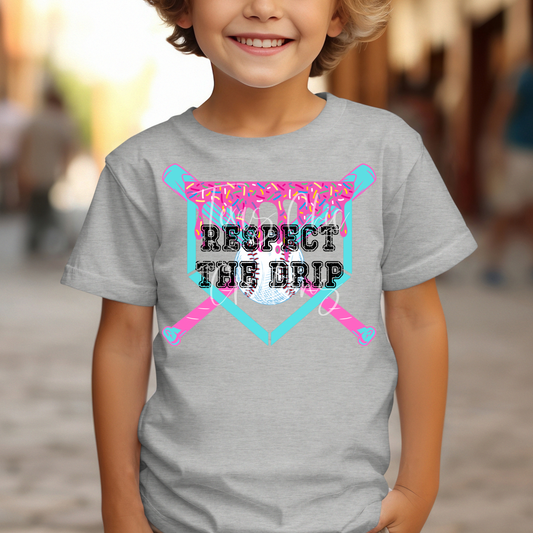 Respect the Drip Plate Baseball-Toddler/Youth