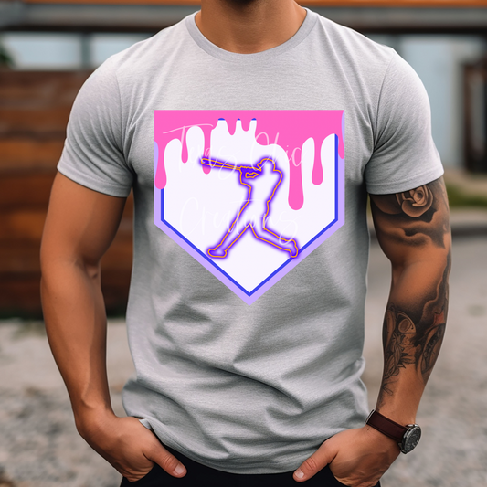 Pink/Purple Drip Plate-Baseball