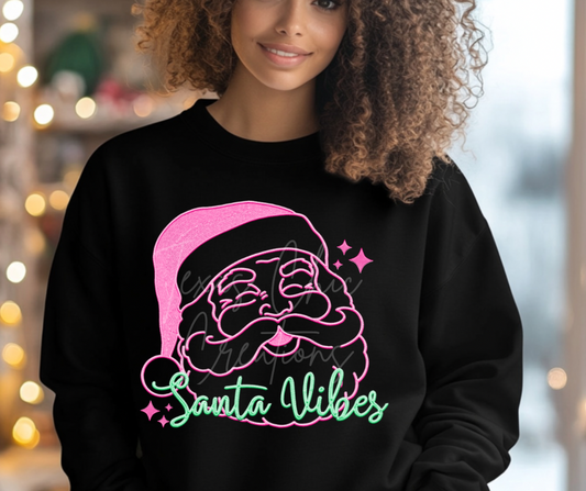 Santa Vibes Pink & Green
