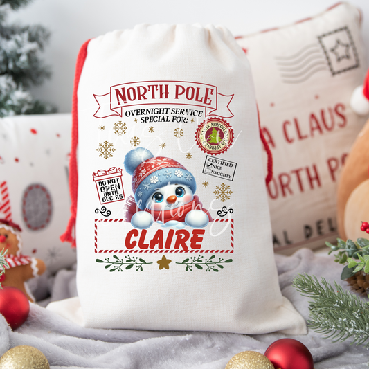 Snowman Santa Sack