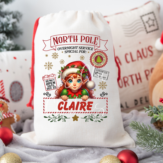 Girl Elf Santa Sack