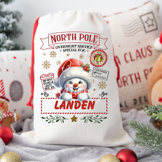 Snowman Santa Sack