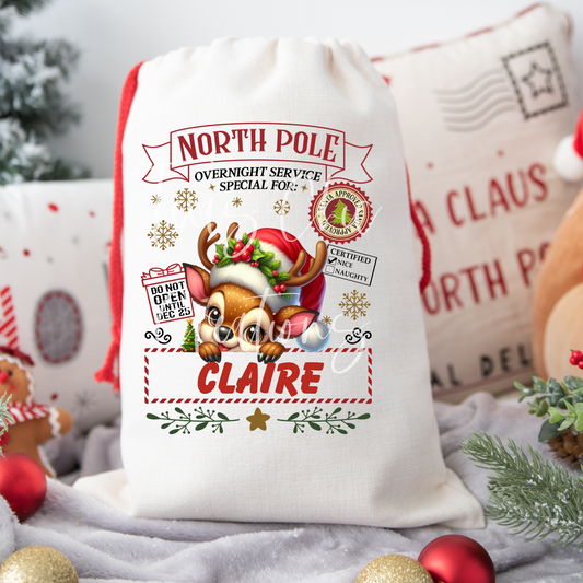Reindeer Santa Sack