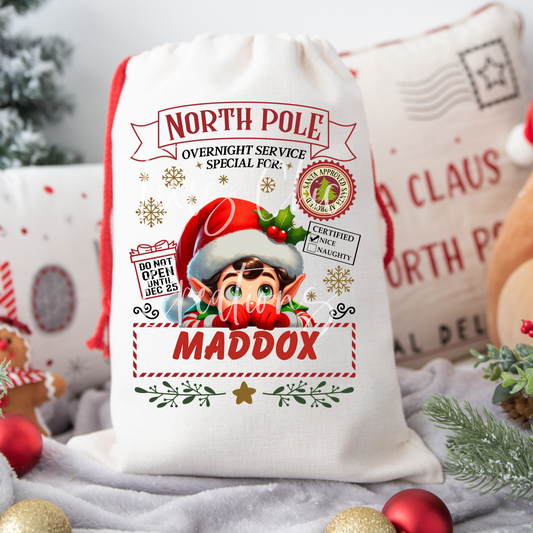 Boy Elf Santa Sack