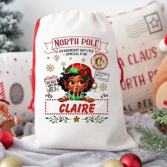 Girl Elf Santa Sack