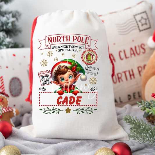 Boy Elf Santa Sack